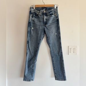 GAP Women’s High Rise Vintage Slim Straight Jeans Size 0/25 Distressed Denim